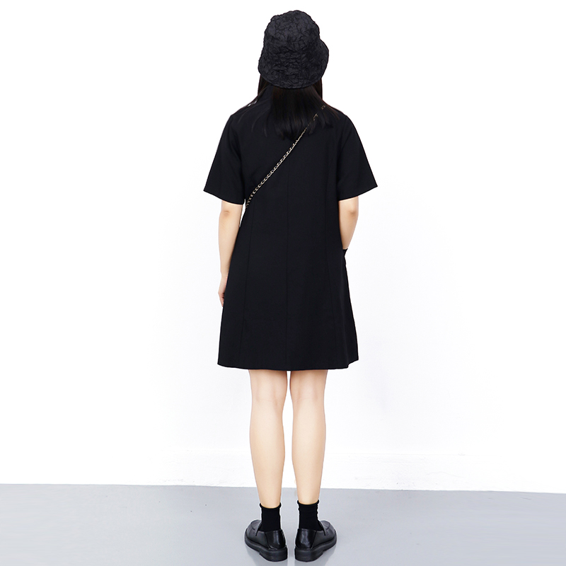 赫宁大码西装裙2020夏新款小连衣裙 HENING赫宁 微胖定制连衣裙