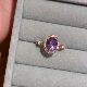 Natural Amethyst Radiant S925 Sterling Silver Ring Women