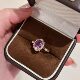 Natural Amethyst Radiant S925 Sterling Silver Ring Women