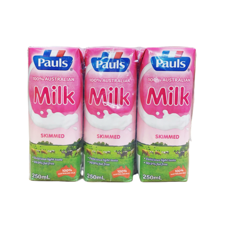 Pauls保利 澳大利亚原装进口全脂/脱脂纯牛奶250mL*24瓶广东包邮 - 图0