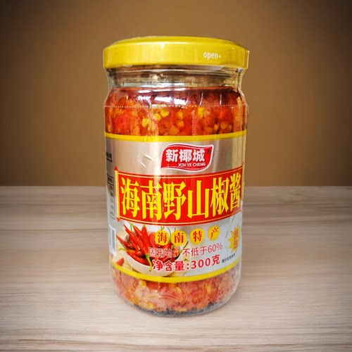 海南野山椒酱300克新椰城油泡红辣椒酱拌面炒菜下饭酱蒜蓉调味 - 图0