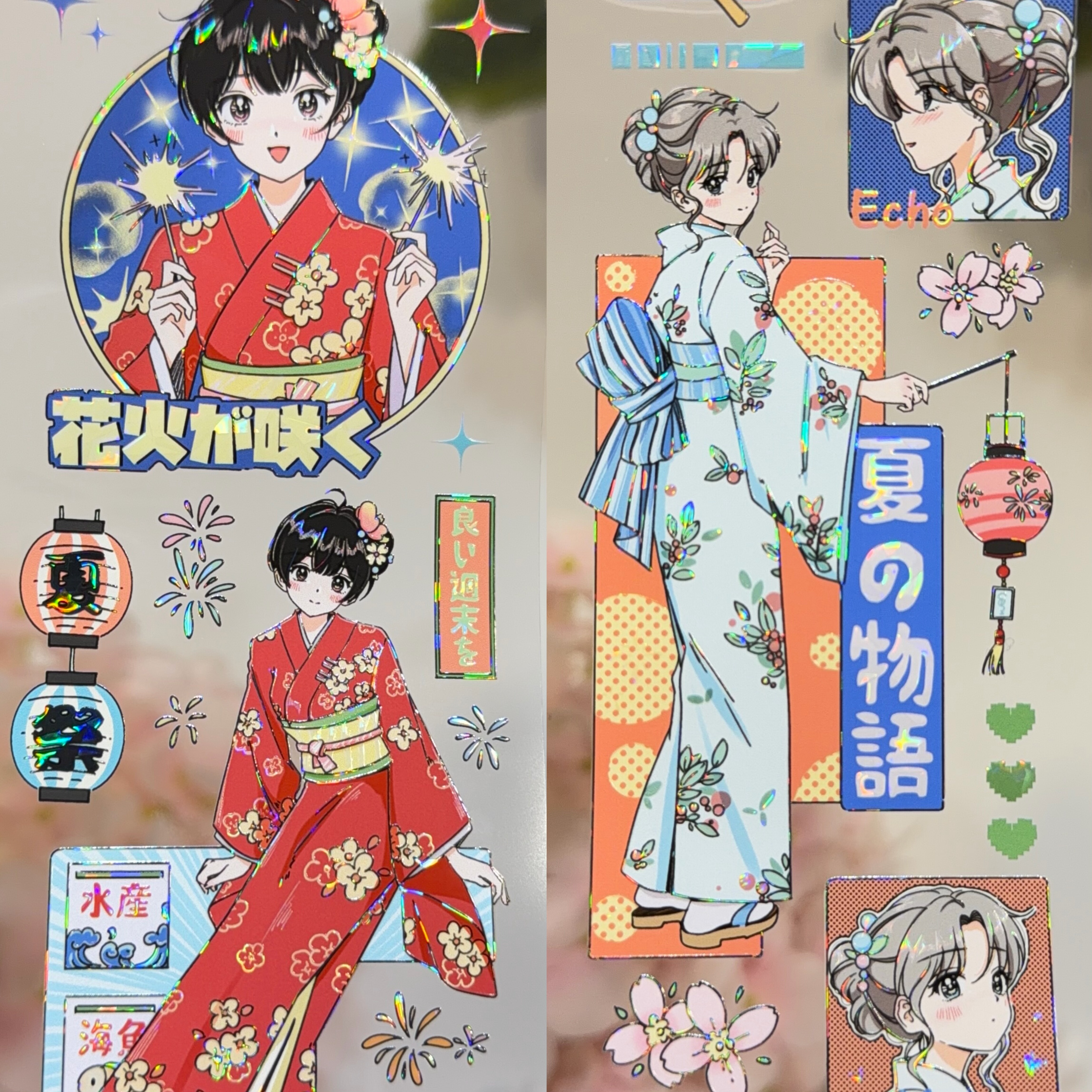 野葵分装手账胶带夏日花火冬雪茸茸可爱女孩系列流麻咕卡手机背卡,淘宝优惠券,粉丝福利购,淘宝优惠卷