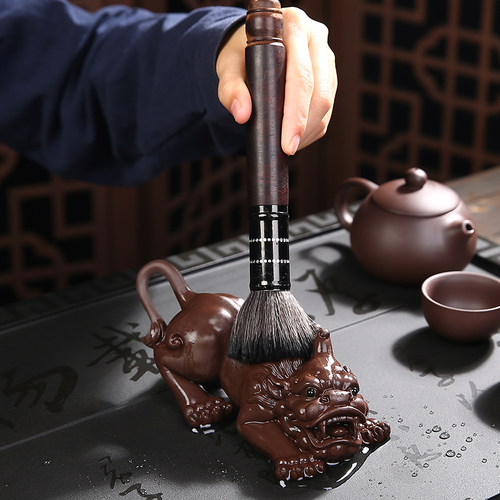 宜兴招财貔貅手工精品紫砂茶宠麒麟摆件可养个性创意茶玩茶道配件 - 图3