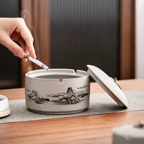 Грубая керамическая серая цилиндра мода Домашняя гостиная с ветрозащитным размером личности керамическая лапша цилиндра против