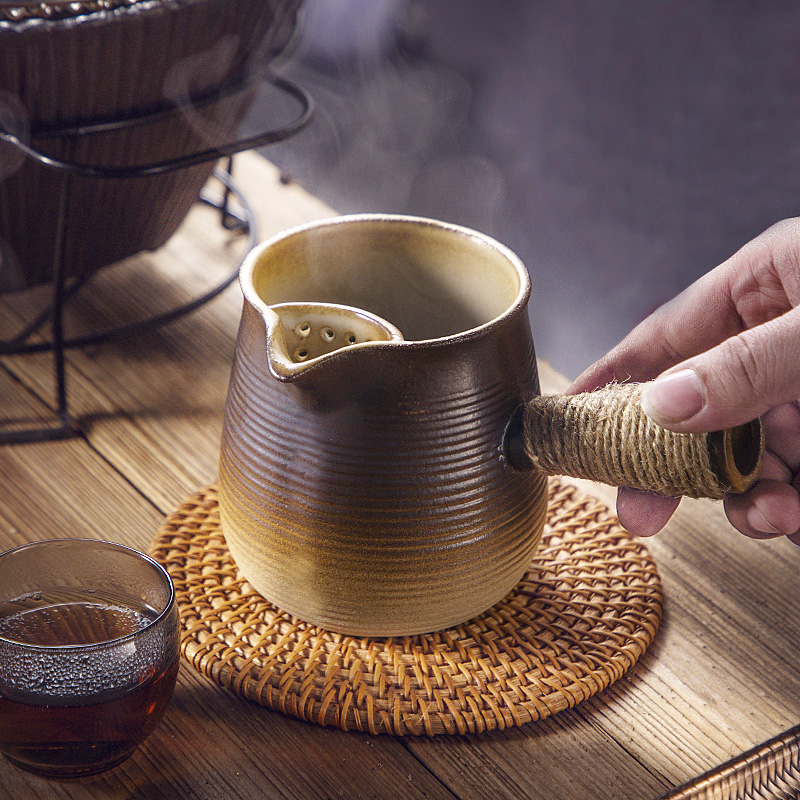 复古粗陶罐罐茶壶家用侧把单壶茶具泡茶壶网红围炉煮茶壶大容量 - 图0