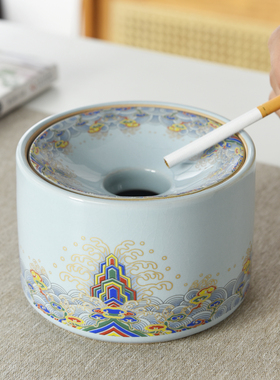 恬静生活官窑烟灰缸家用客厅