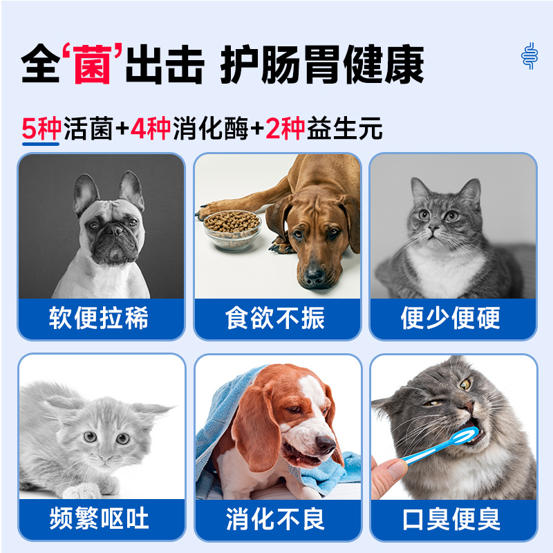 麦德氏狗狗益生菌宠物猫咪专用调理肠胃幼犬软便拉稀呕吐益生菌猫 - 图2