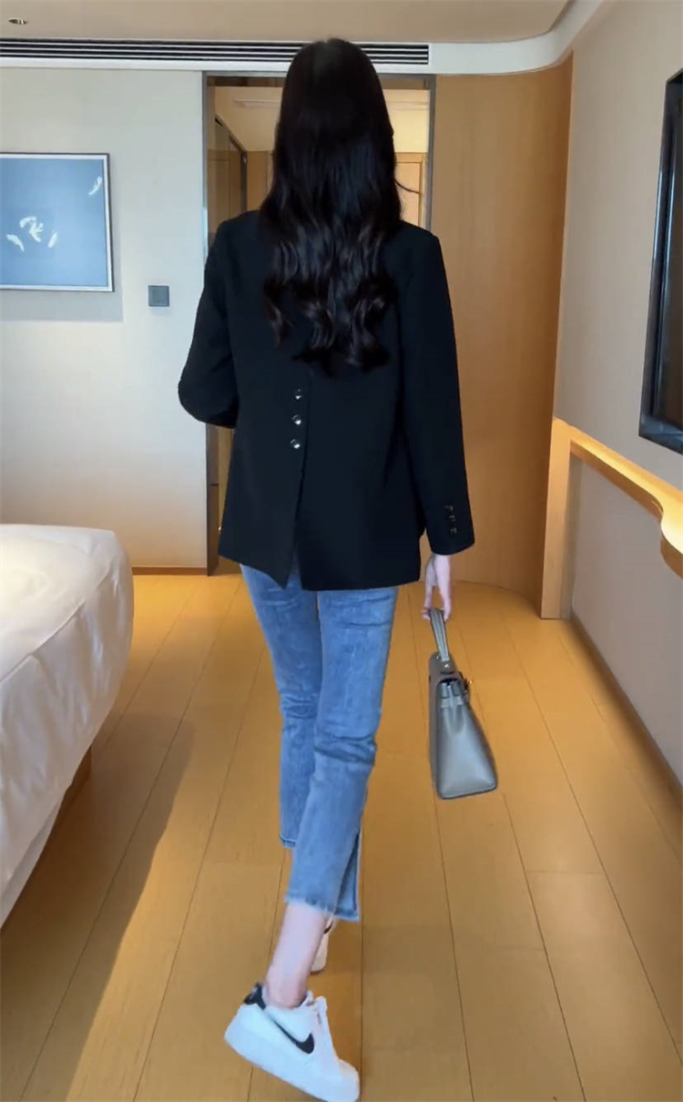 设计感西装外套女2025秋季新款宽松高级感后开叉宽松休闲西服上衣,淘宝优惠券,粉丝福利购,淘宝优惠卷
