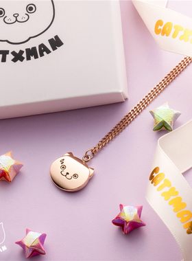 CATXMAN周柏豪猫星侠笑脸项链