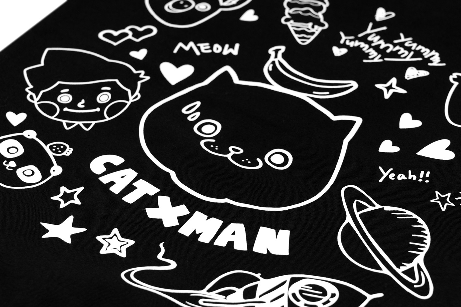 CATXMAN 周柏豪 OUTLINE SKETCHES 猫星侠黑白购物袋环保袋单肩袋 - 图3