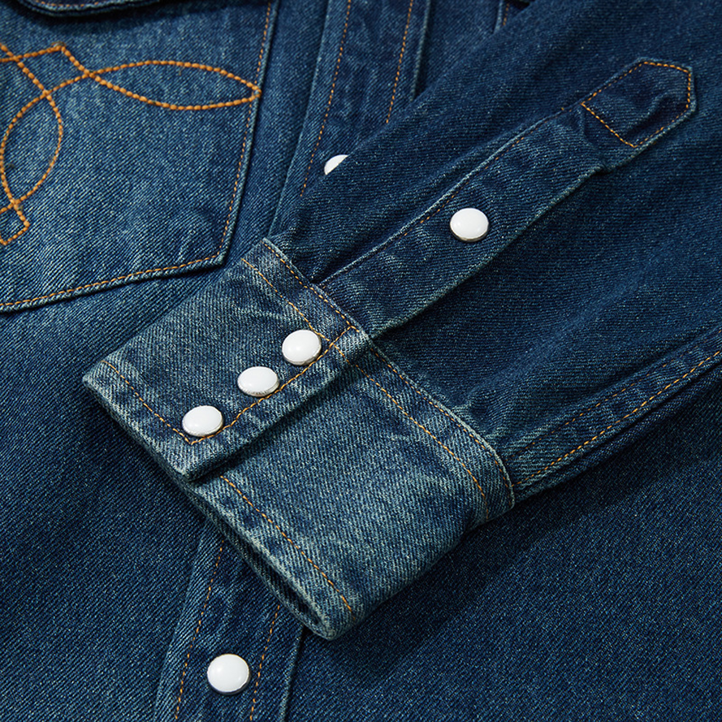 2026春季新款 阿美咔叽美式复古重磅经典袋花洗水牛仔衬衫男衬衣,淘宝优惠券,粉丝福利购,淘宝优惠卷