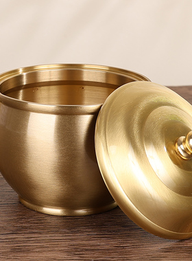 香粉盅香炉纯铜用品檀香罐香粉瓶分装盒子沉香粉檀香粉罐香粉钟