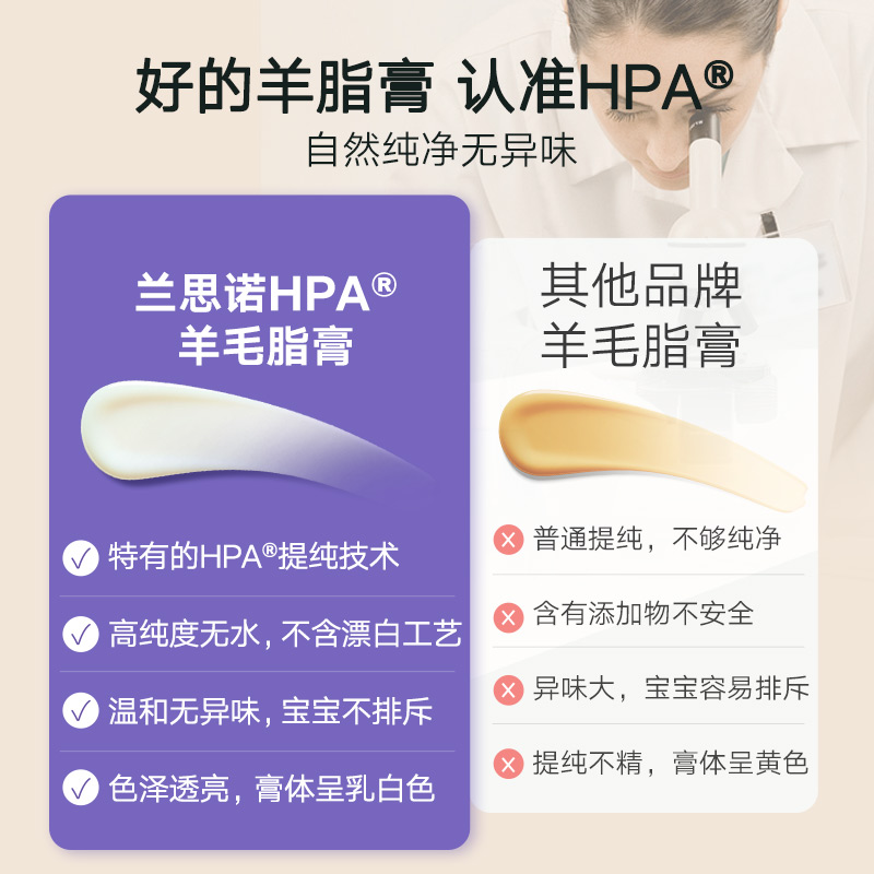 小紫管Lansinoh兰思诺进口羊毛脂乳头膏乳头霜羊脂膏40g哺乳期用 - 图1