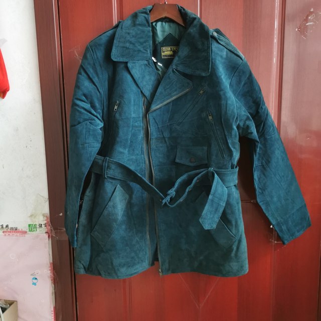 Defective inventory, brand new exported from the United States, first-layer frosted pigskin jacket, mid-length lapel top, loose coat