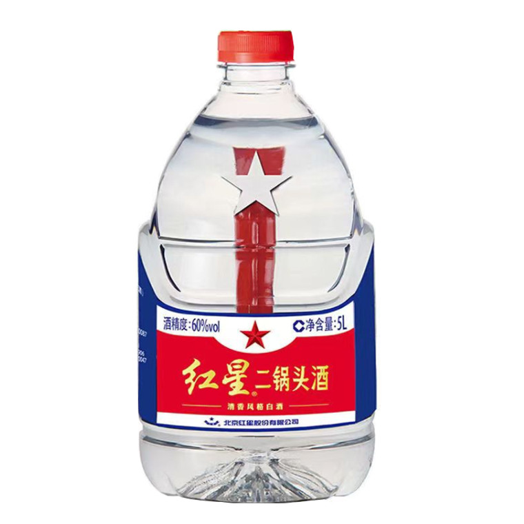 北京红星二锅头清香型高度白酒60度5L*4桶 新老包装随机发货