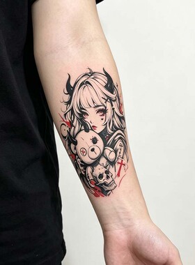 日式动漫少女防水持久纹身贴纸