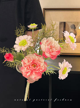 原创手扎假花花束仿真花装饰摆件