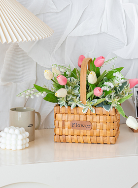 花篮开业礼物插花假花装饰品摆件
