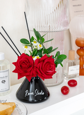 无火香薰仿真花插花摆件精油香氛