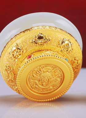 仿玉碗合金八吉祥龙双色