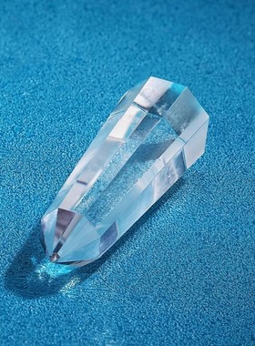 纯天然巴西白水晶柱八面奥地利水晶柱藏式精美供奉品礼物随身携带