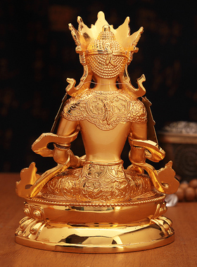 藏式镀金觉沃佛像神像合金电镀客厅精工佛台吉祥供奉摆件佛像家用