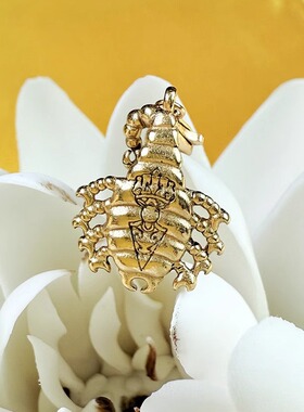 藏式s925纯银镀金蝎子吊坠民族风随身手链手串挂饰缘渡系列配饰