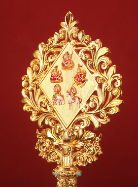 七政宝恒嘉佛品轮王摆件合金藏传密宗藏传佛具七珍宝佛前供奉摆件