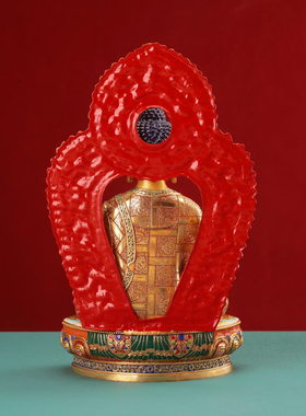 藏式纯铜七寸阿弥陀佛佛像家用供奉摆件精品全身彩绘1尺铜像装物