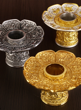 高脚茶架合金多用托盘家用摆件供曼扎果盘八吉祥瑞兽龙供盘碗佛堂