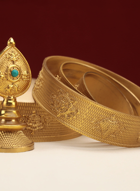 学院款纯铜曼扎盘藏式供奉八吉祥修盘曼茶罗小号10cm摆件客厅家用