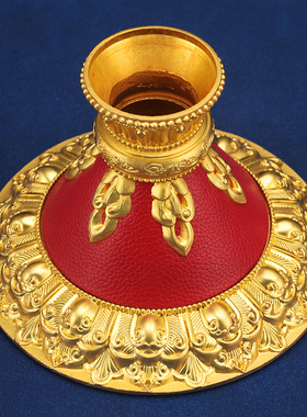 手摇底双色合金摆件莲花底座西藏转筒底座西藏手摇底座多款