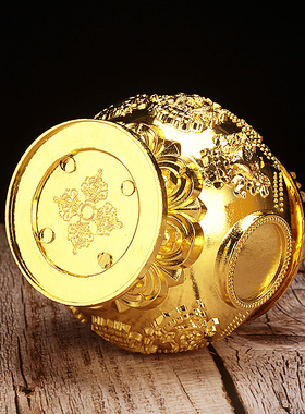 宝瓶装藏财神宝瓶彩绘镀金八吉祥合金宝瓶龙王宝瓶龙王摩尼宝大号