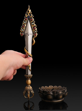 藏式纯铜文殊智慧剑摆件降魔杵法器益智文殊剑箭工艺品铜器摆件