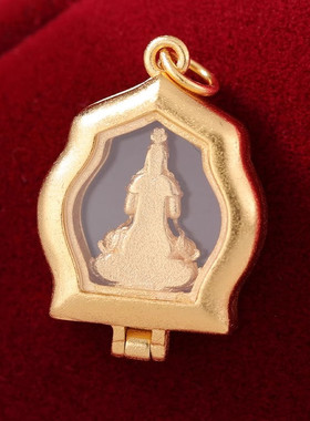 藏式S925纯银观音嘎乌盒