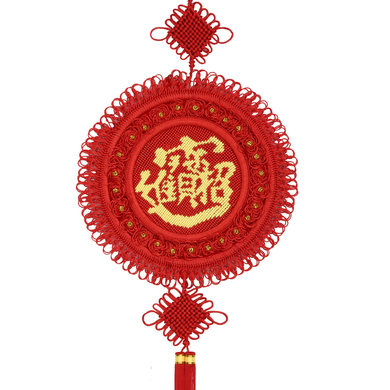 中国结挂件圆形客厅大号福字招财进宝装饰玄关乔迁礼品平安结春节