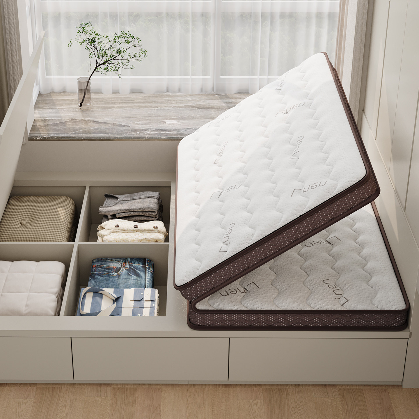 折叠床垫硬垫子纯椰棕榈天然3e环保偏硬护脊10厘米家用定制薄床垫,淘宝优惠券,粉丝福利购,淘宝优惠卷