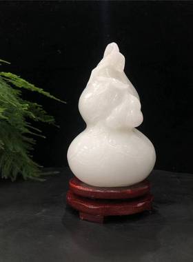 白玉葫芦摆件招财实心吉祥物福