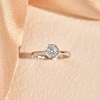 S925 Moissanite Ring Small Flower Bud 50 Points Proposal Diamond Ring Wedding Women's Wedding Ring Temperament Silver Plated Closed Ring