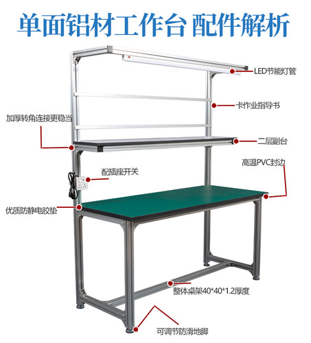 铝型材工作台桌子铝合金流水线打包装配台生产线操作台型材检验线 - 图3