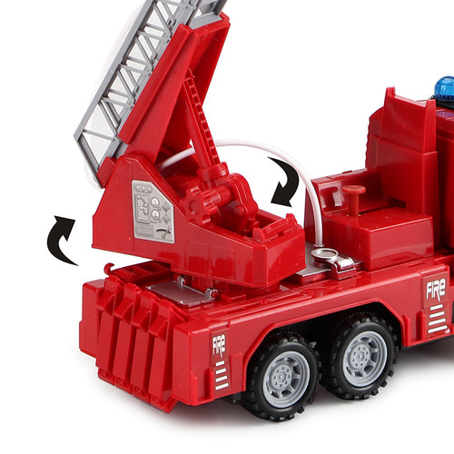 大号消防车惯性云梯升降儿童玩具模型惯性挖消防车喷水洒水车男孩 - 图2