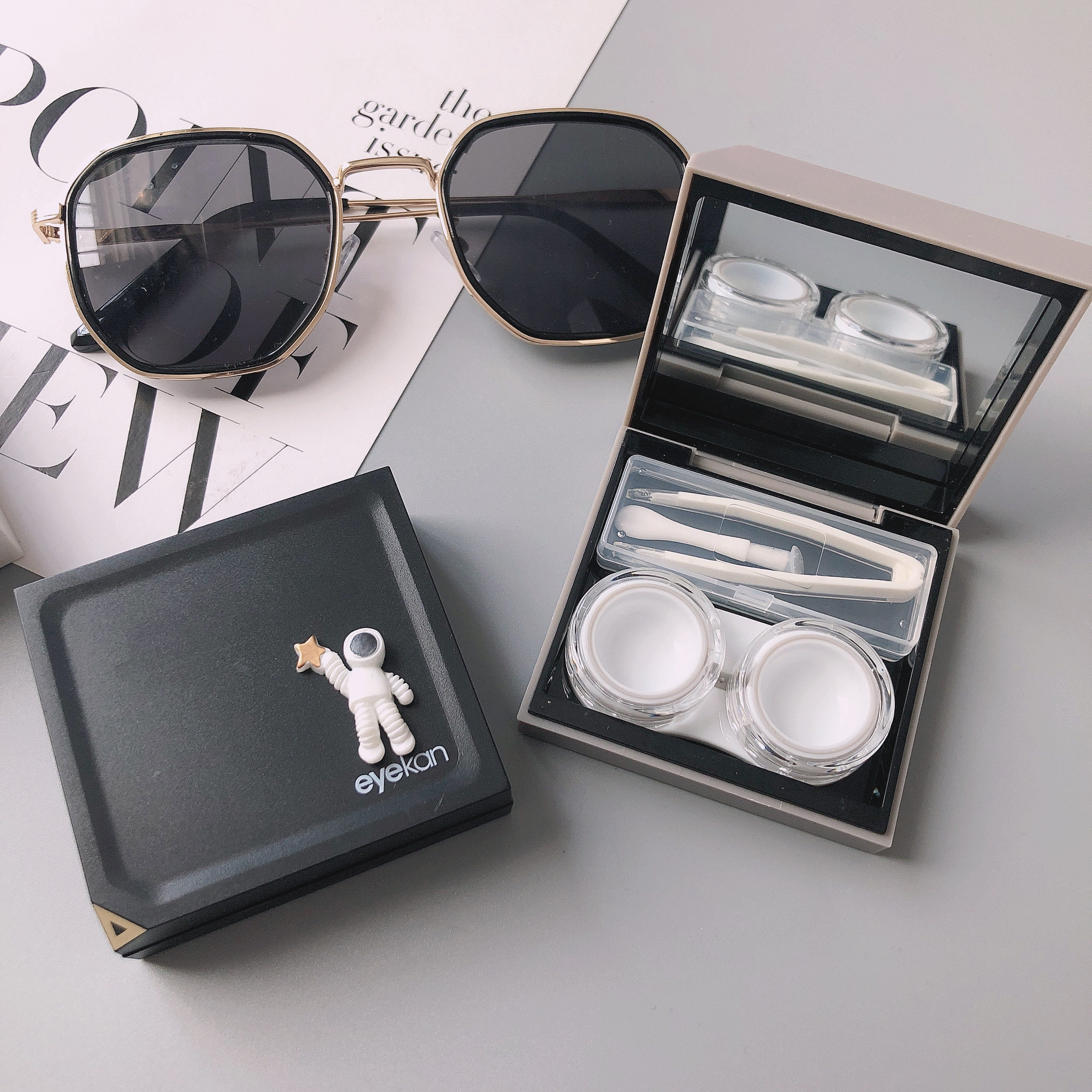 高档磁吸隐形眼镜盒子简约便携男女通用美瞳盒伴侣盒送男友送同学,淘宝优惠券,粉丝福利购,淘宝优惠卷