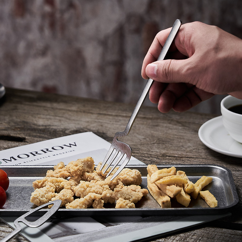 复古异形餐具西餐不规则蛋糕甜品勺子叉子304不锈钢刀叉勺三件套,淘宝优惠券,粉丝福利购,淘宝优惠卷