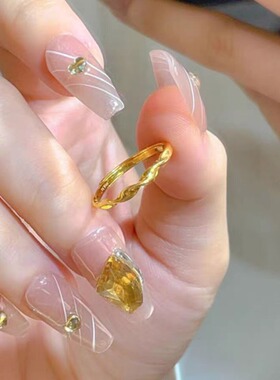 黄金色莫比乌斯戒指女新款小众时