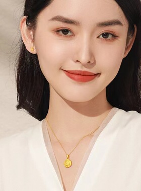 铜镀金本命年兔子项链富贵兔可爱