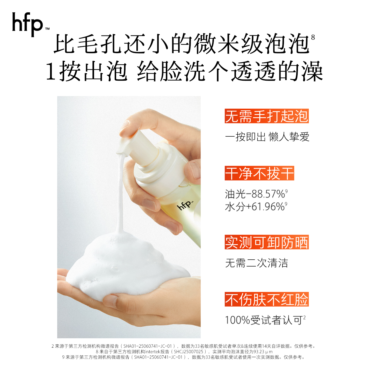 hfp洁面泡泡 氨基酸洗面奶慕斯泡沫深层清洁毛孔卸妆温和控油男女 - 图1