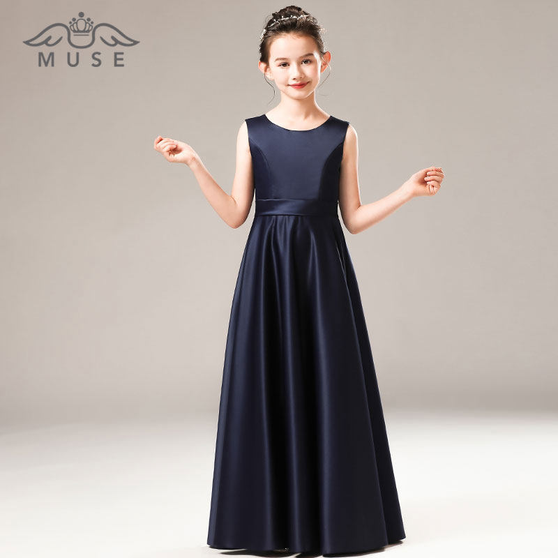 MUSE高定藏青色女大童钢琴小提琴比赛考级表演出服公主裙乐团演奏,淘宝优惠券,粉丝福利购,淘宝优惠卷