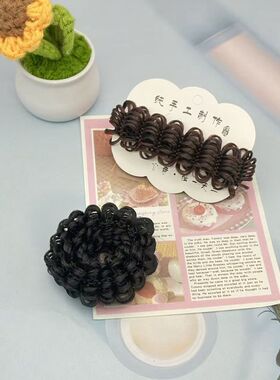 儿童卷发假发丸子头发圈盘发弹力松紧发绳不伤发头绳发饰头饰品女