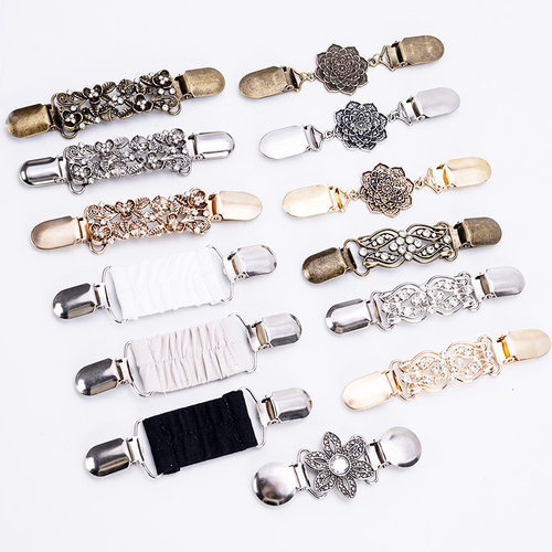 复古毛衣披肩夹镶钻合金丝巾扣防走光扣衣领围巾开衫连接扣配饰品 - 图3