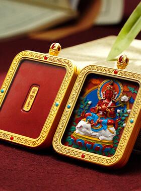 2026年朱砂唐卡守护神吊坠手绘唐卡扎基拉母黄财前世今生九尾狐